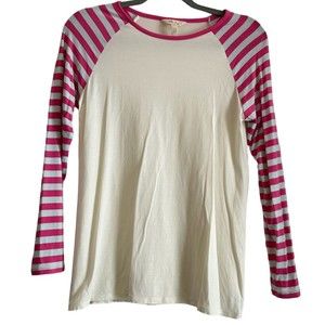 Matilda Jane Size XS Anytime PJ Top White Soft Pink Stripes #30685P